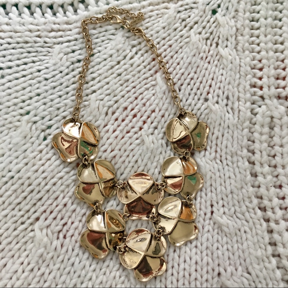 Baublebar gold flower statement necklace - Picture 2 of 4